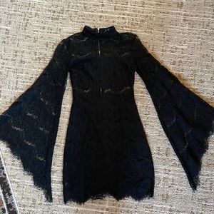 Lulu’s Black Lace raw Hem Mini Dress